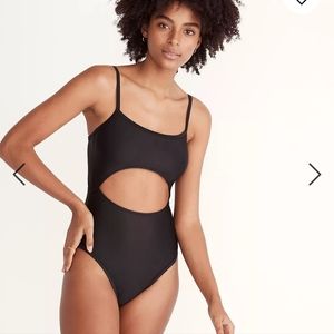 Madewell Second Wave Cutout out Swimsuit black sz xs NWT